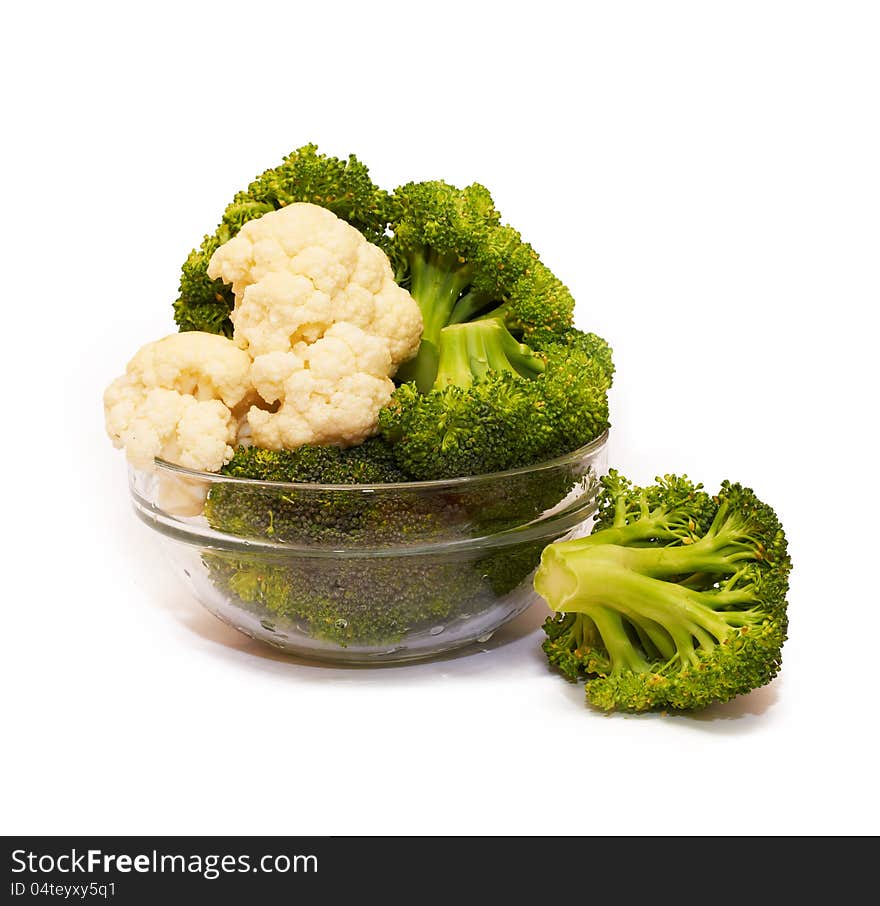 Fresh broccoli isolated on white background