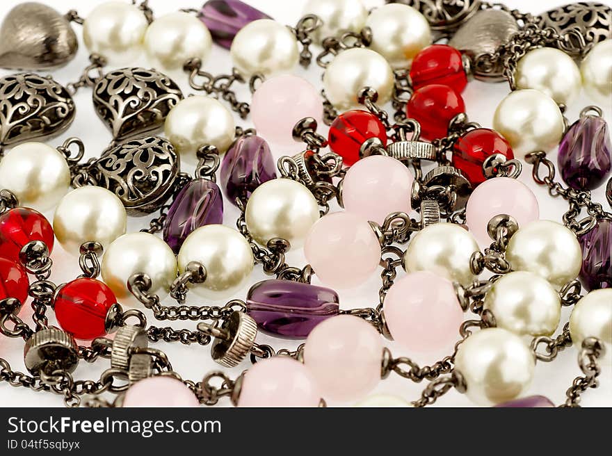 Background Of Vintage Beads.