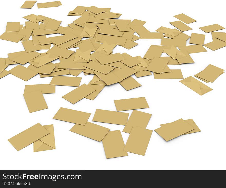 3d illustration of mass envelopes. 3d illustration of mass envelopes.