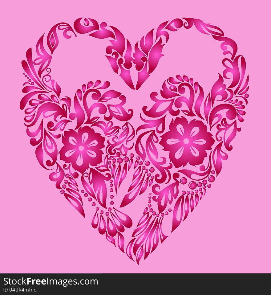 Heart pattern floral, love background