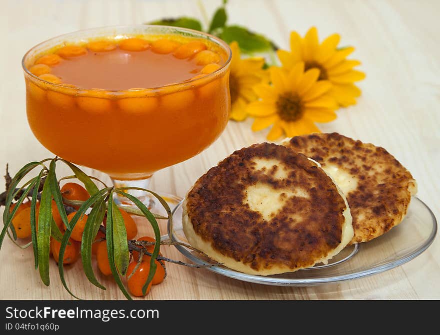 Jam from berries of sea buckthorn  .