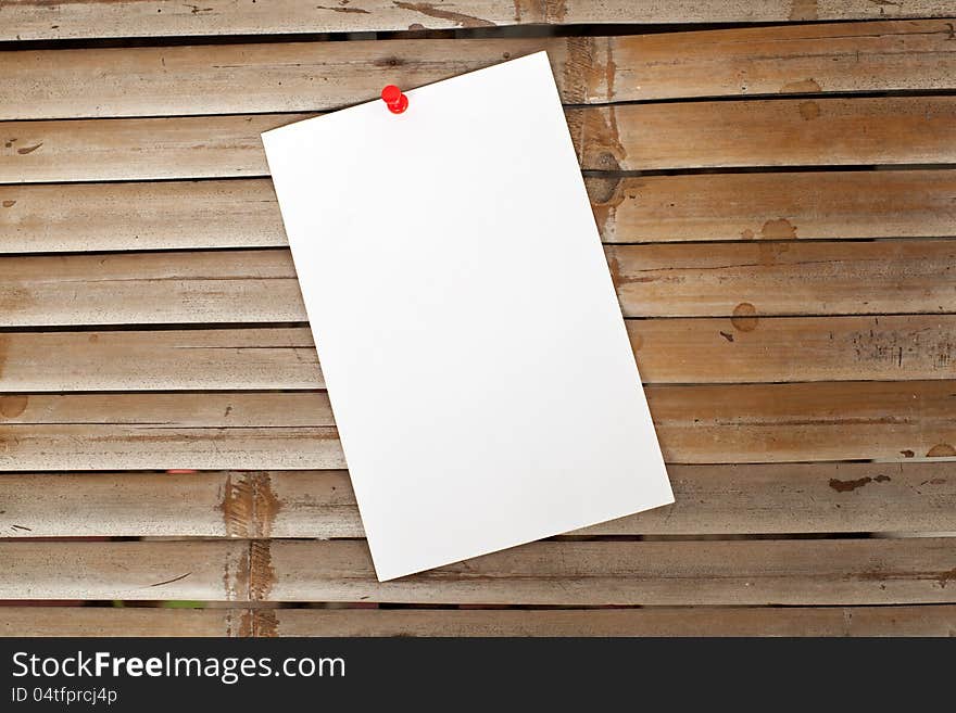 note paper on bamboo background