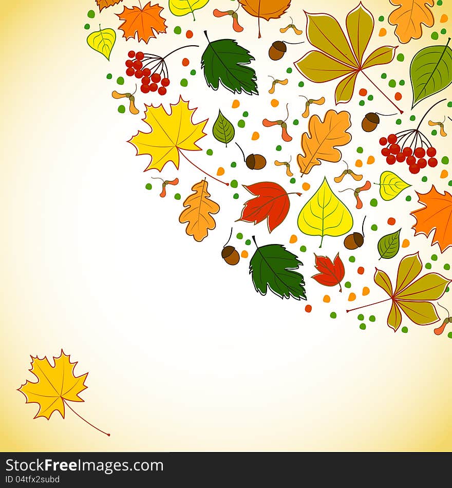 Autumn Background For Messages With Leaves