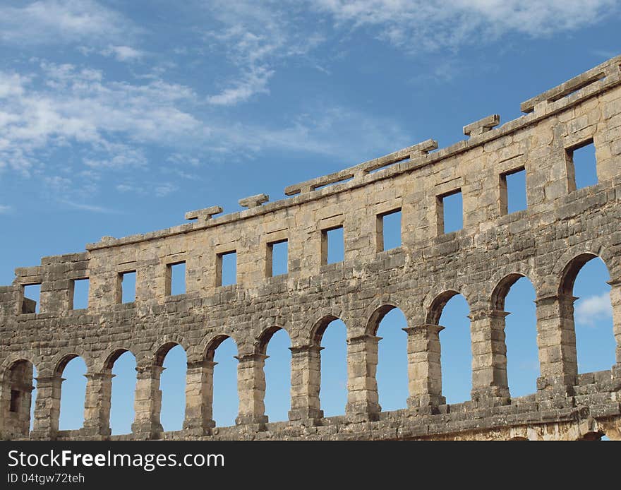 A piece of old roman arena. A piece of old roman arena