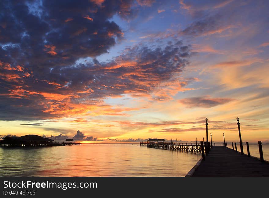 Wonderful sunrise in derawan island, indonesia. Wonderful sunrise in derawan island, indonesia