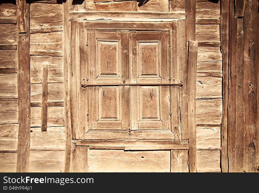 Fragment of an old wooden house. Fragment of an old wooden house.