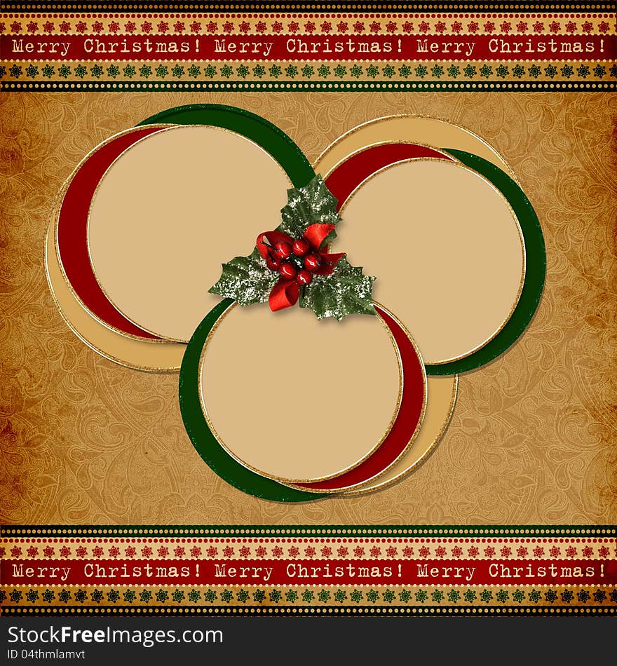 Vintage Christmas background with frames