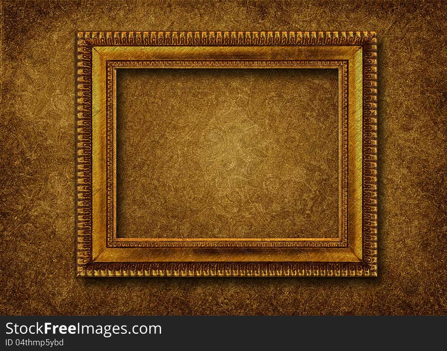 Vintage classical frame on victorian background with with space for  photo