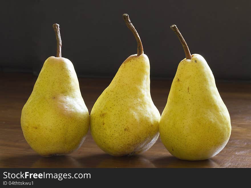 Close Up Of Natural Looking Pears