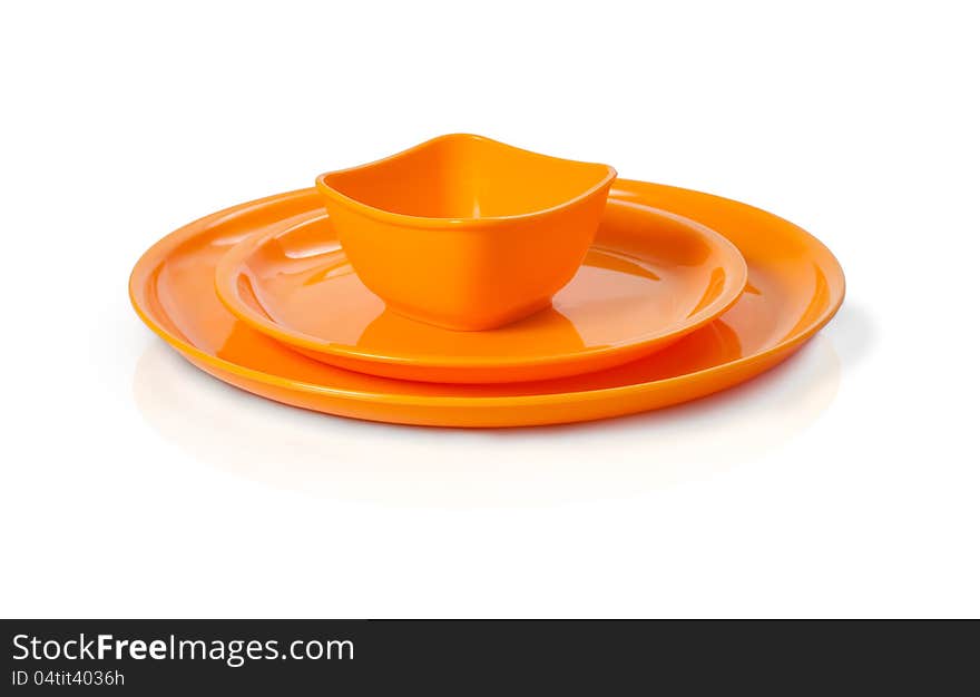 Plastic  microwave bowl and plate