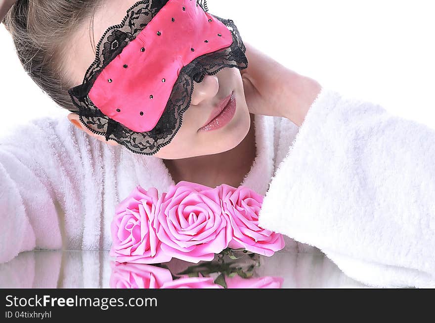 Girl  With Eye Mask