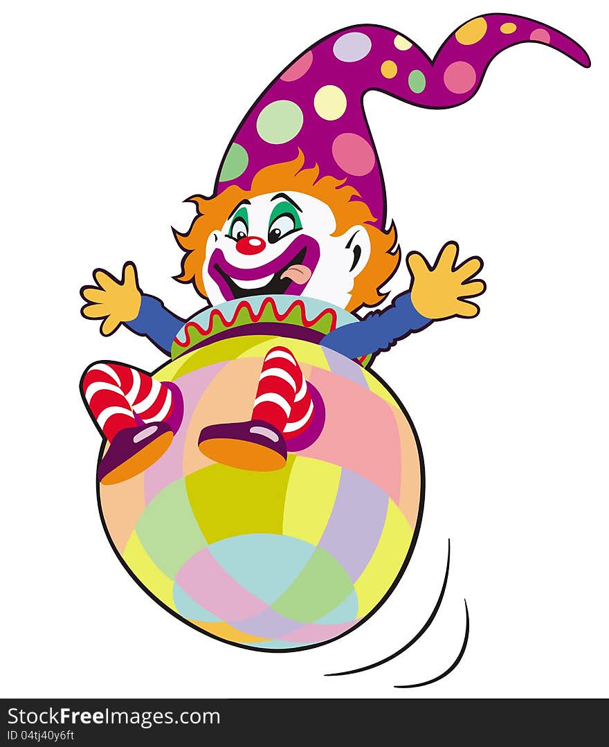 Clown toy,cartoon image isolated on white background,children illustration,picture for little kids