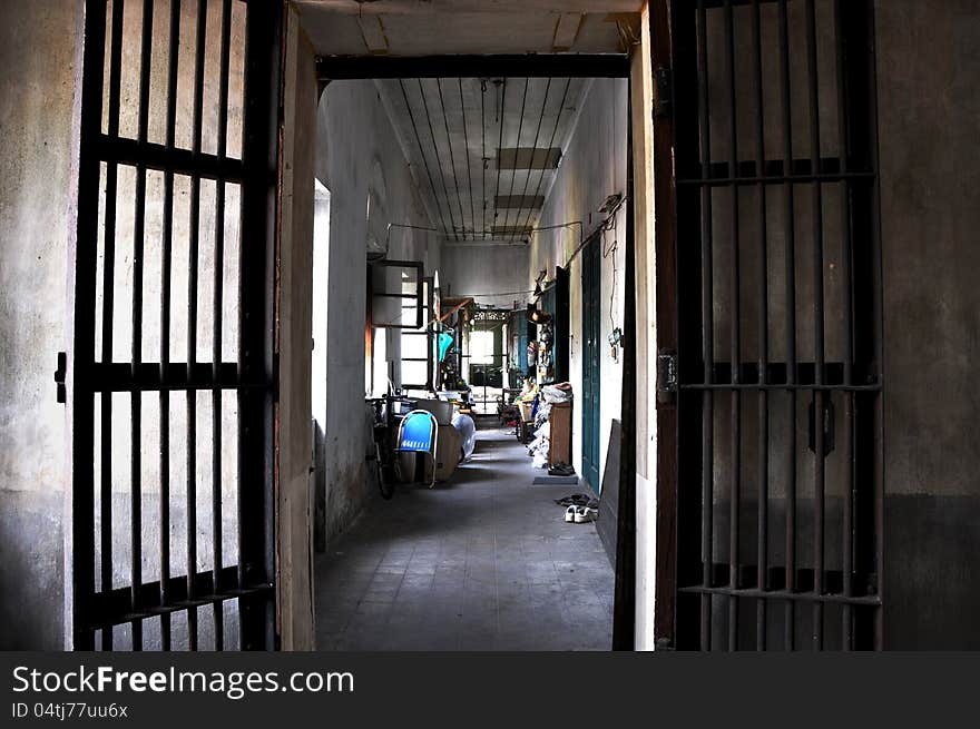 Corridor in an old abandoned building