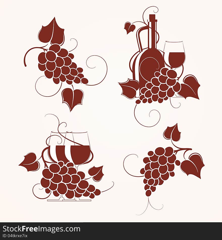 Set of grape design