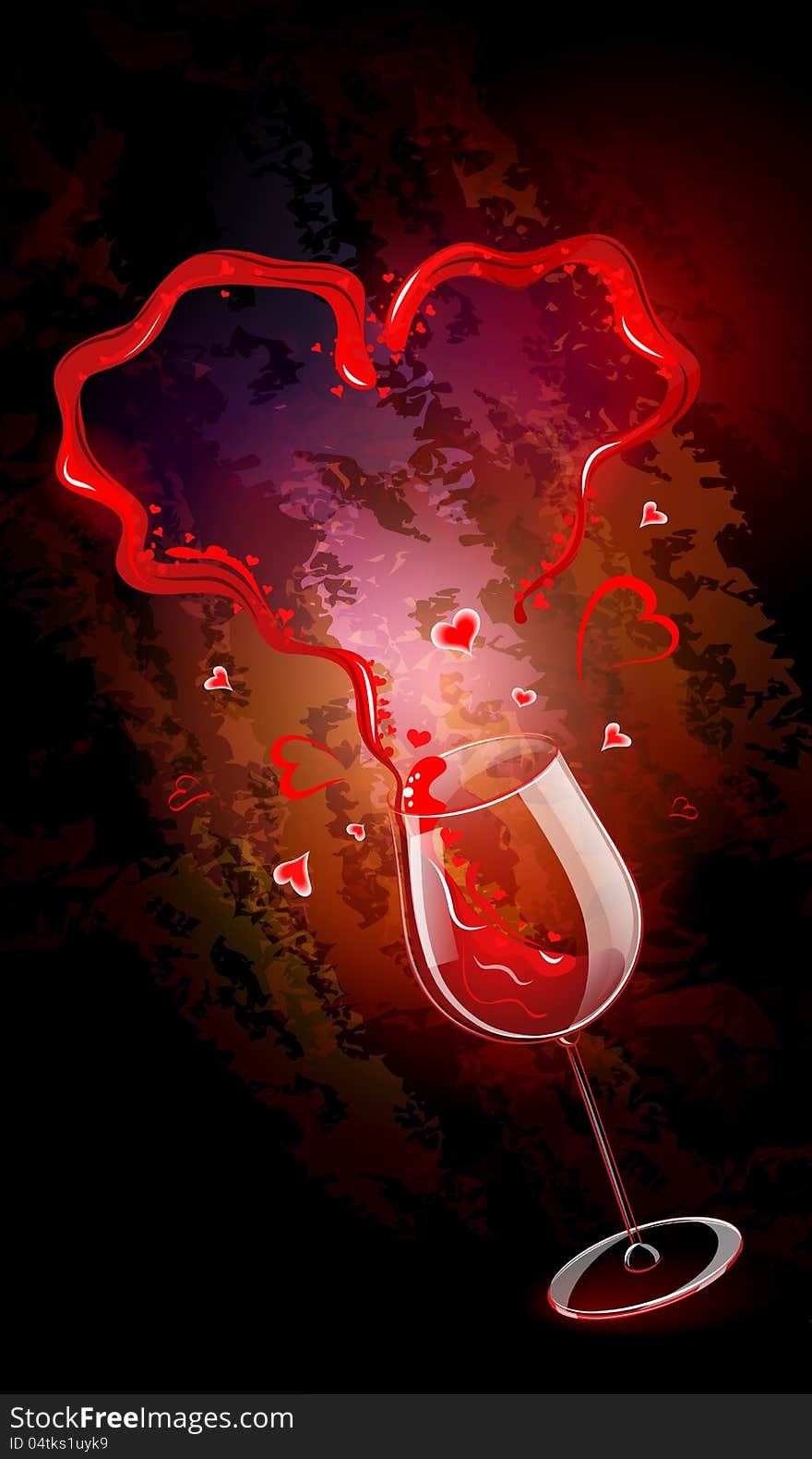 A splash of wine in the form of heart. Vector. A splash of wine in the form of heart. Vector