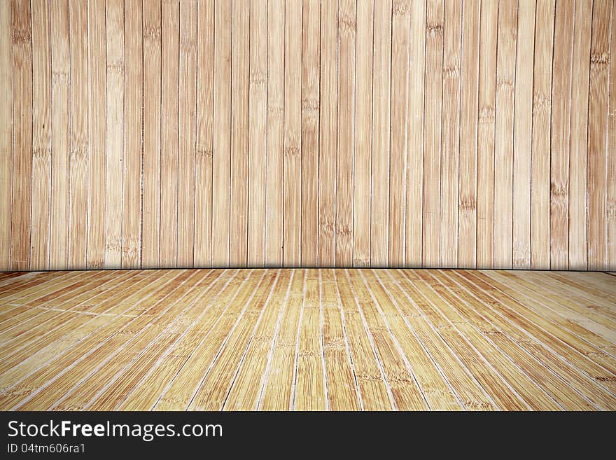 Empty of Bamboo wood room