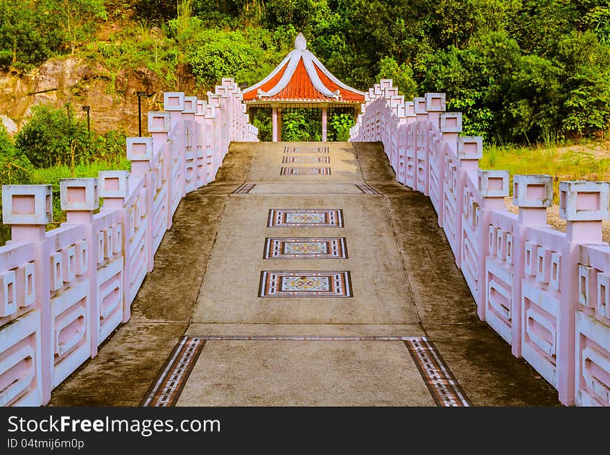 A bridge in chinese style architecture, Phuket