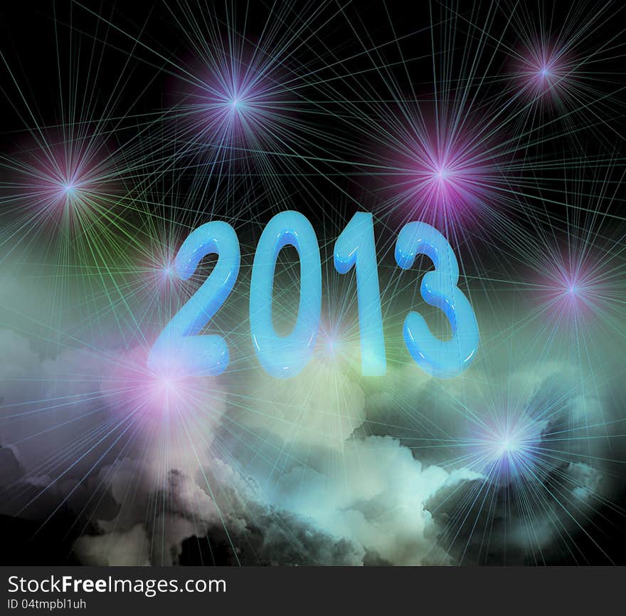 New year background of space and colorful clouds with stars. New year background of space and colorful clouds with stars