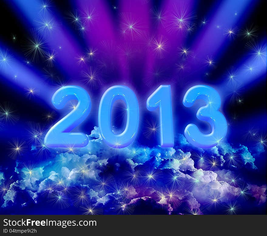 New year background of space and colorful clouds with stars. New year background of space and colorful clouds with stars