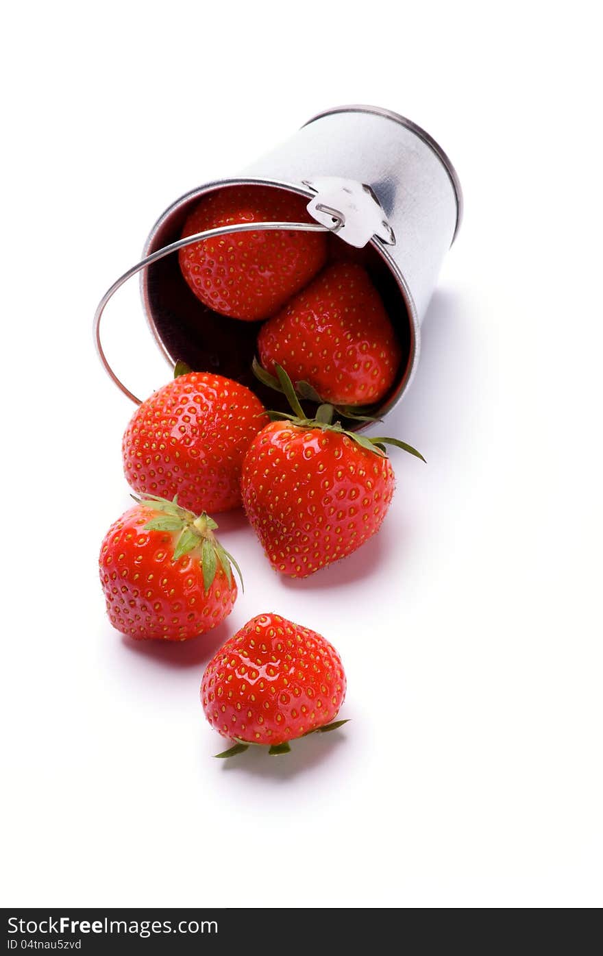 Strawberries Spilled from Bucket