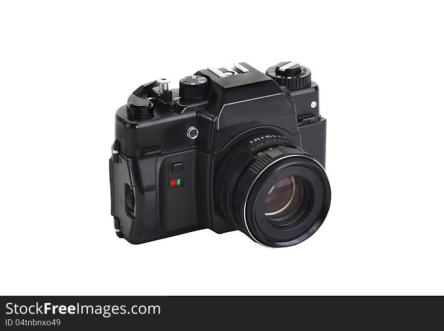 Old professional SLR photo camera to shoot on 35mm film. Old professional SLR photo camera to shoot on 35mm film