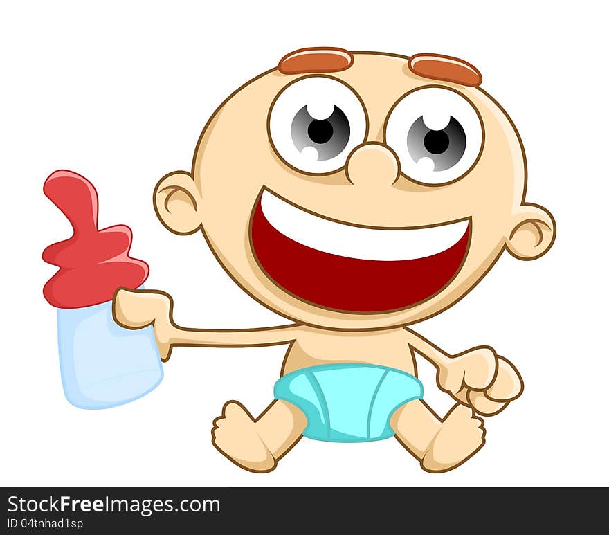 Illustration of a happy baby. Illustration of a happy baby