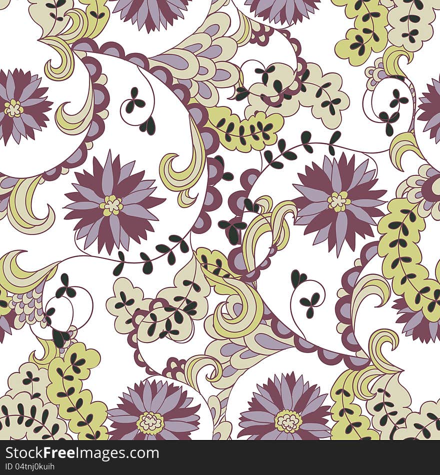 Vector seamless background with flowers. Vector seamless background with flowers