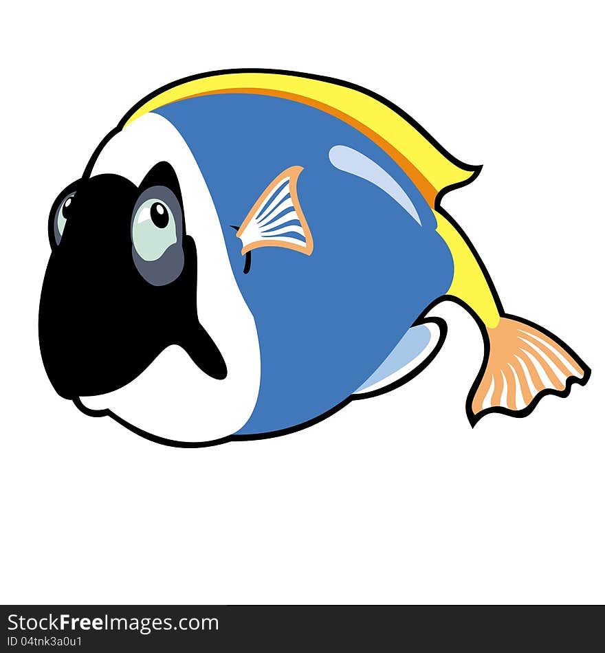 Cartoon Blue Tang Fish