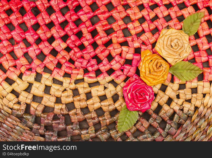 Colorful flower made from wicker. Colorful flower made from wicker.