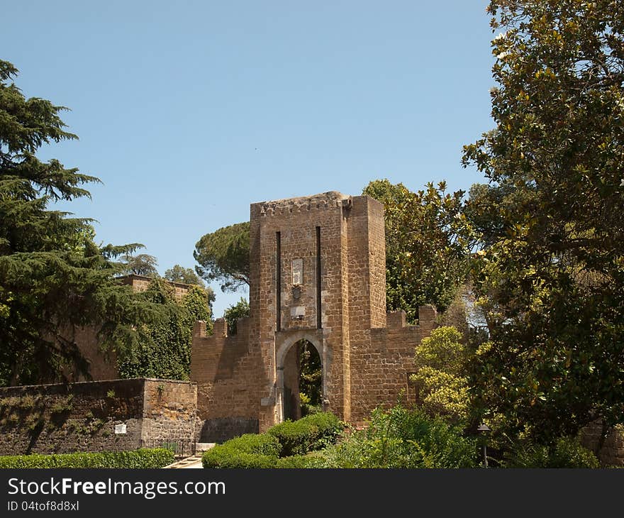 Old city walls in Orvieto. Old city walls in Orvieto