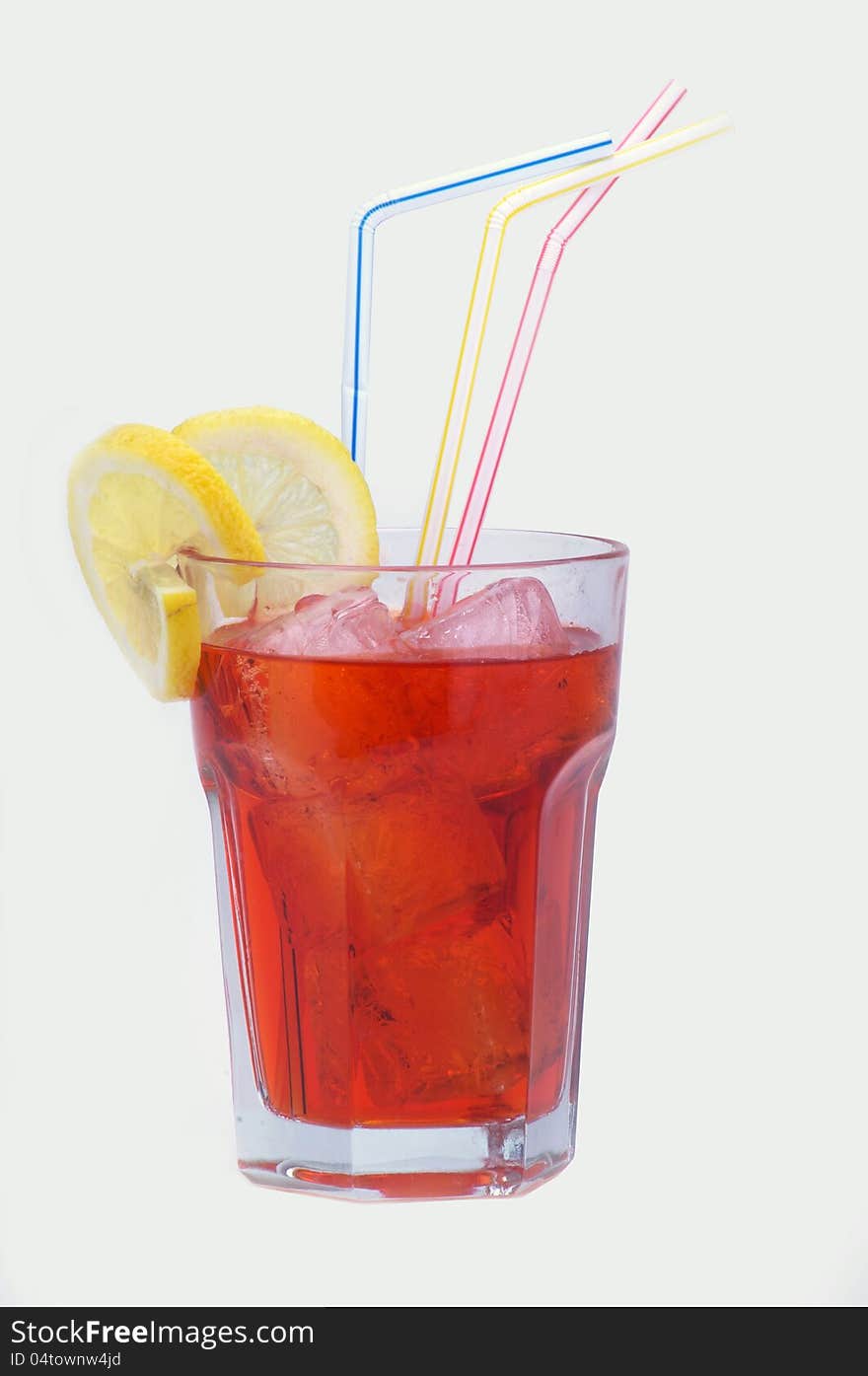 Alcohol with lemon slices on a white background. Alcohol with lemon slices on a white background