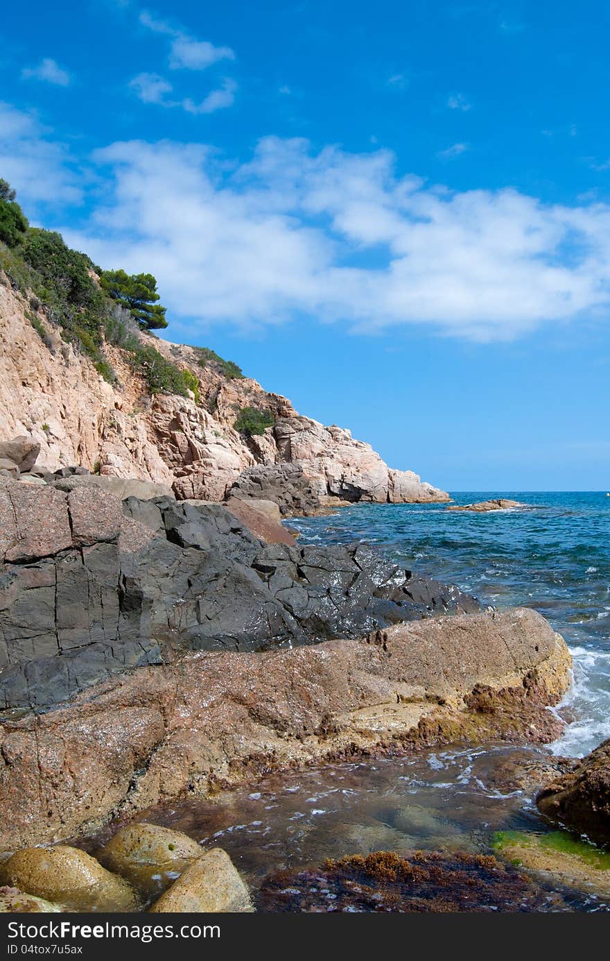 Sunny Beach In Catalonia