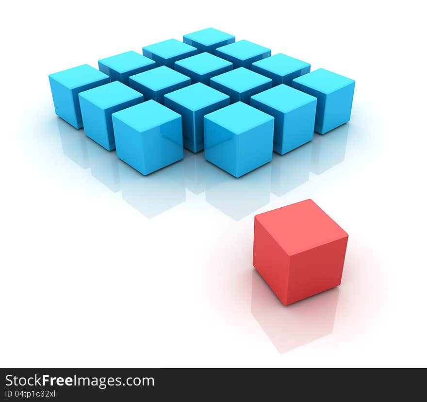 Three dimensional illustration of Cubes