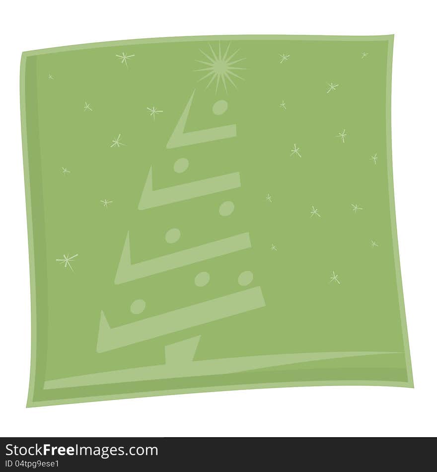 Abstract Christmas motif with unique tree illustration and muted tone.