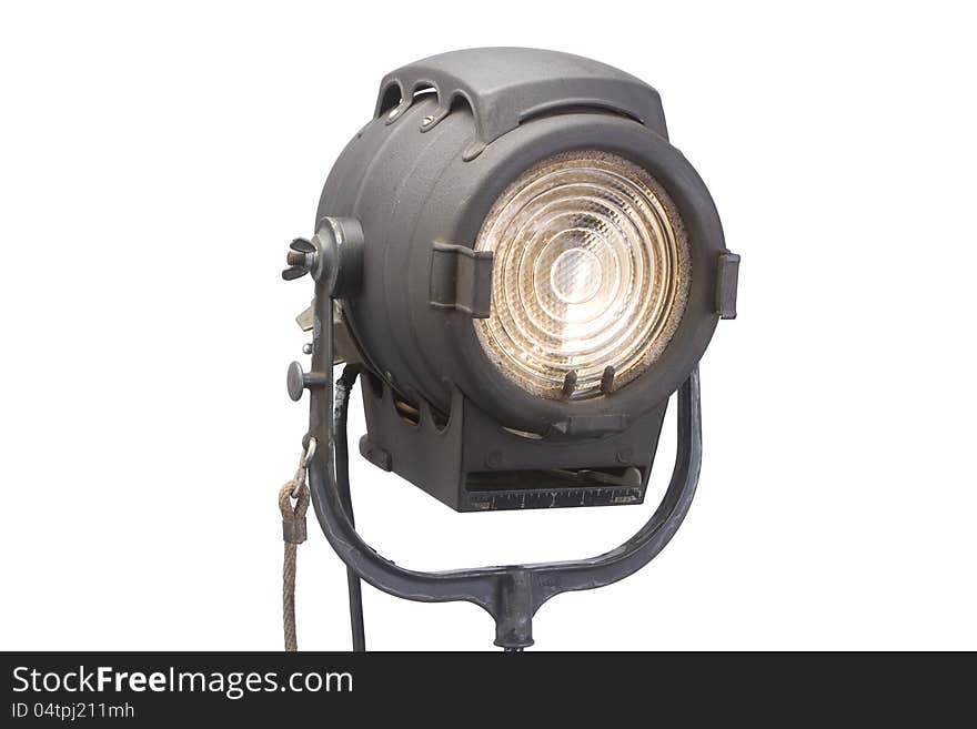 Antique fresnel lamp for still photography and cinematography