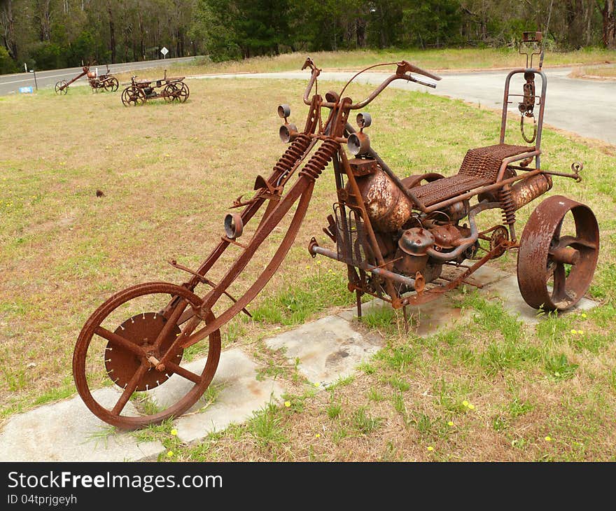 Amusing and rusty model of trike. Western Australia, near Albany. Amusing and rusty model of trike. Western Australia, near Albany.