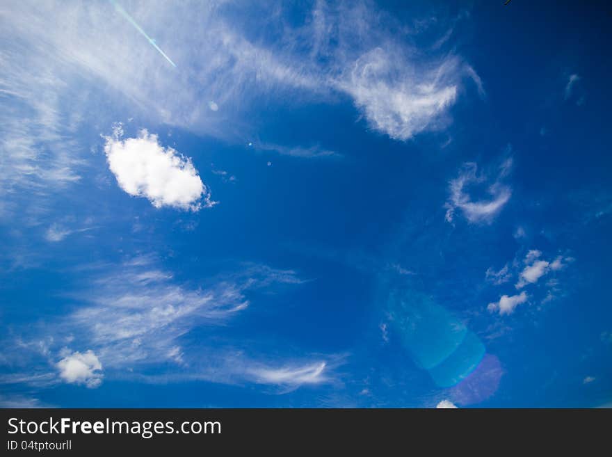 Amazing blue sky during a summer day