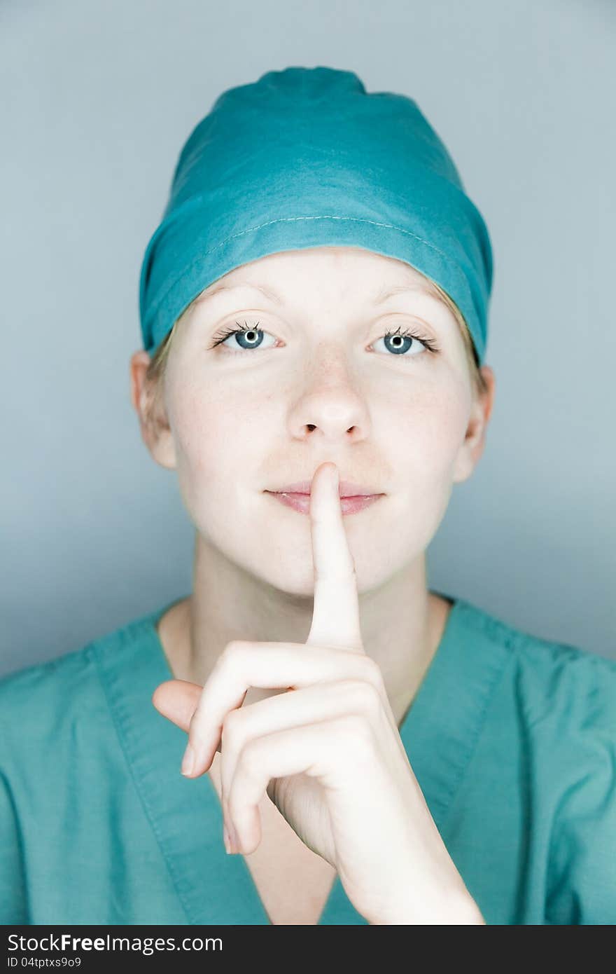 Nurse looking at you
studio shot