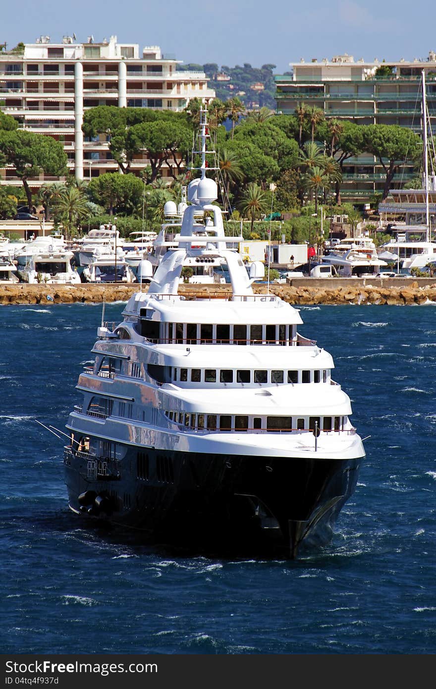 Luxury cruise anchored