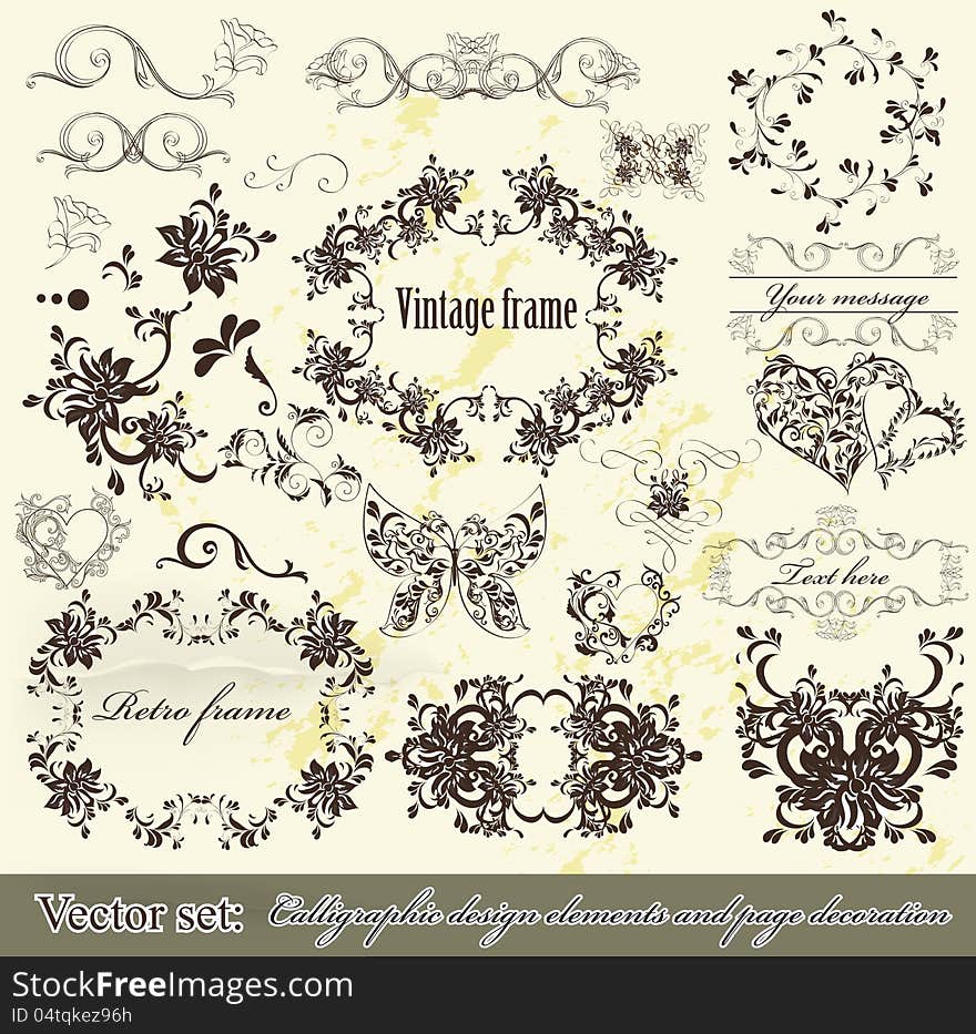 Calligraphic design elements and page decoration