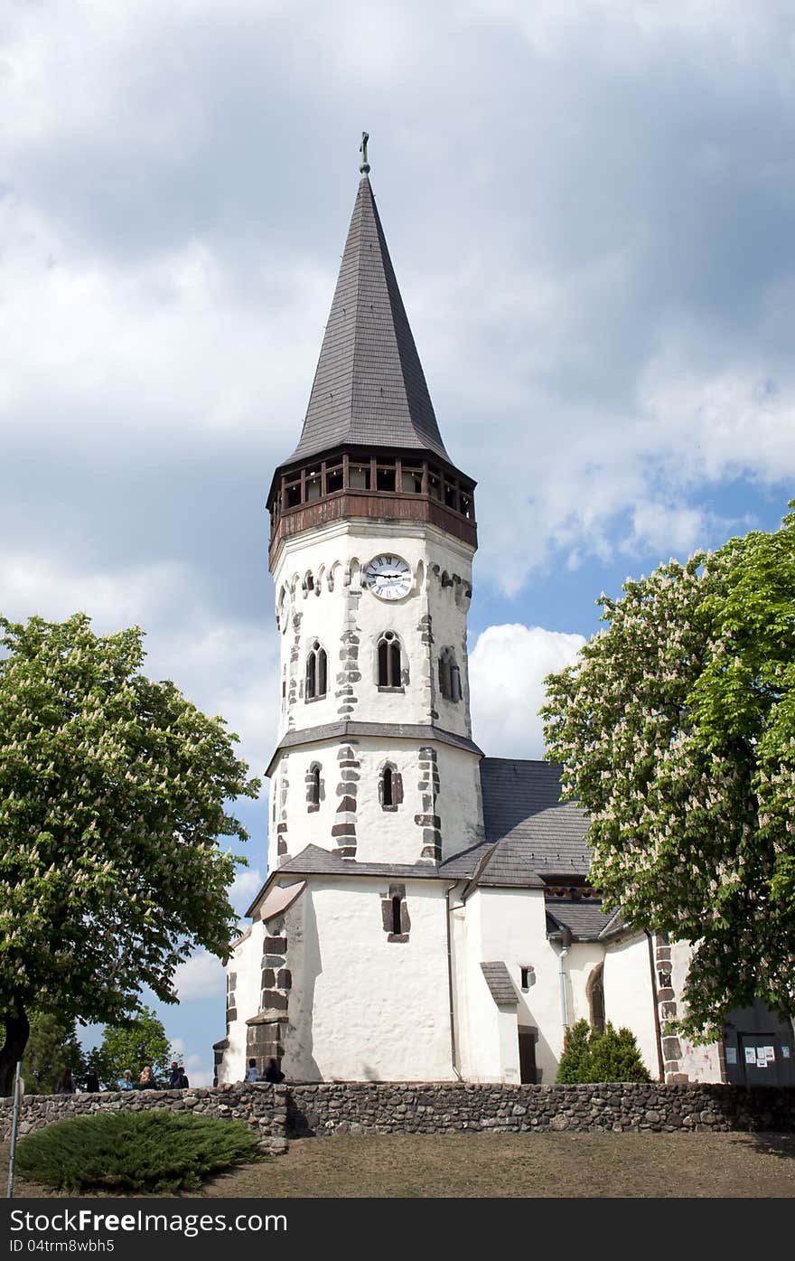 Very old white Church in Europe. Very old white Church in Europe