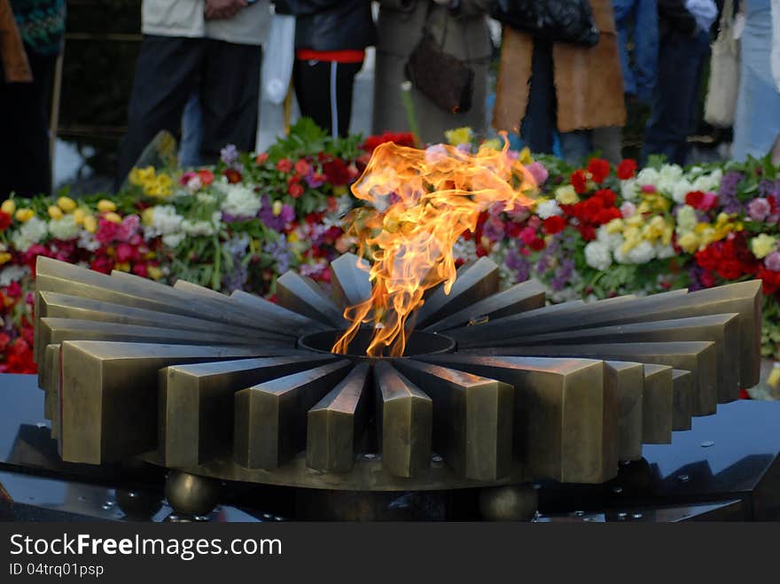 Eternal flame memorial for heroes of war. Eternal flame memorial for heroes of war