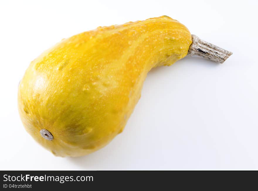 Decorative pear pumpkin isolated on white background. Decorative pear pumpkin isolated on white background