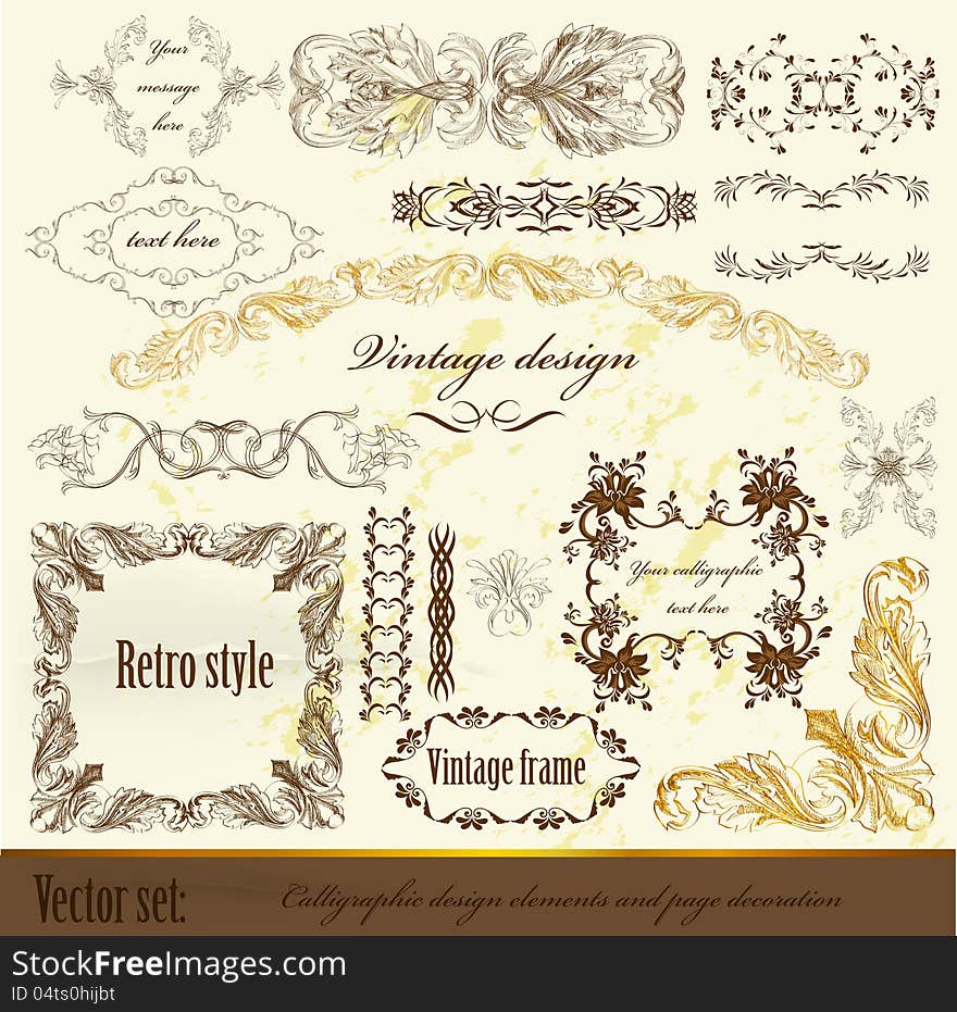 Calligraphic design vintage elements