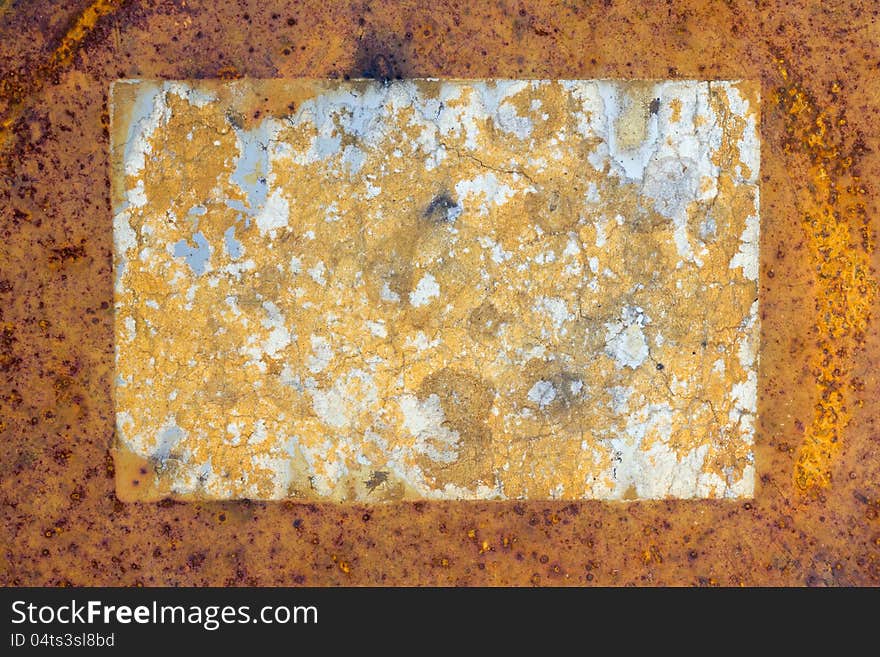 Rusty iron with square stain