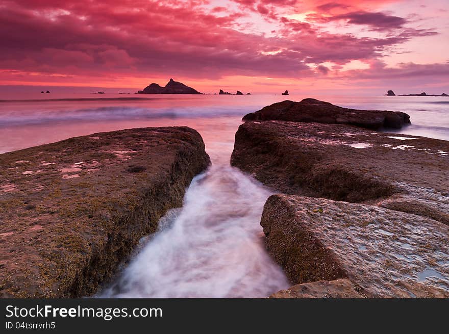 Rocky Coastal Sunset