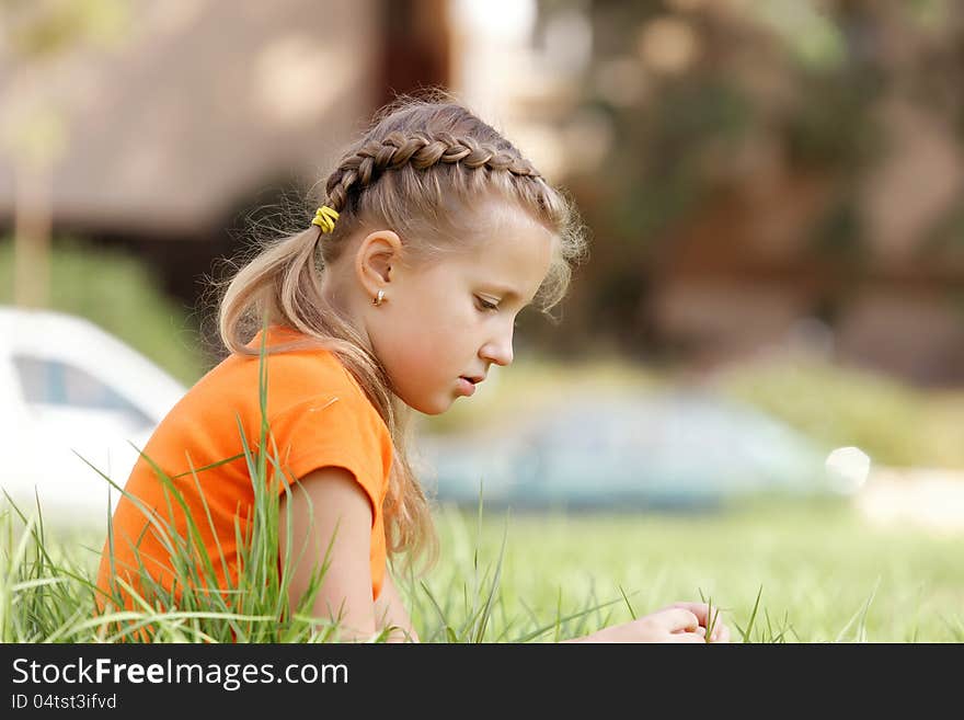 Pretty girl outdoors in summer