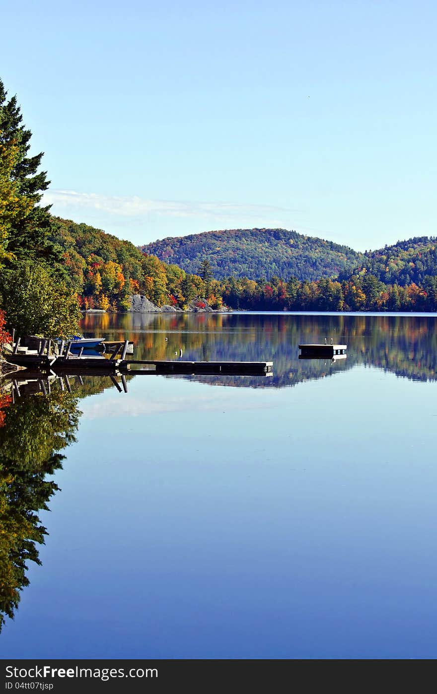 Fall Mountain Colours Reflected in Lake