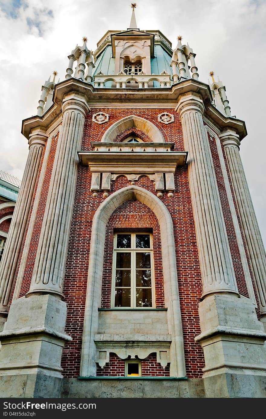 Russian pseudo-gothic tower in Tsaritsyno, Moscow. Russian pseudo-gothic tower in Tsaritsyno, Moscow