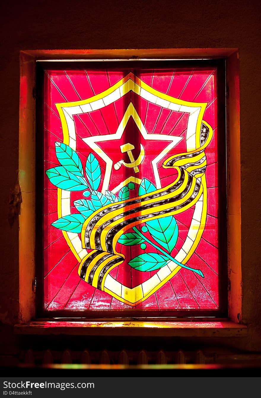 Coat of arms - USSR stained-glass design